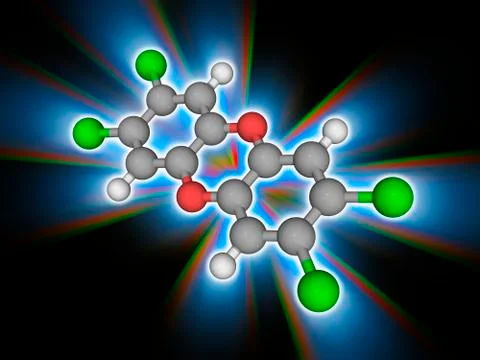 TCDD dioxin molecule Stock Illustration