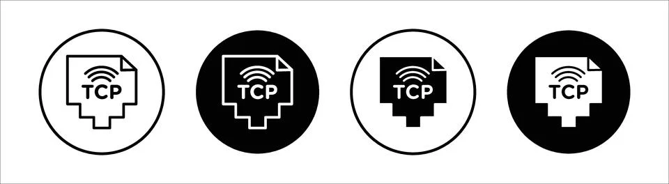 TCP flat line icon set. TCP Thin line illustration vector Stock Illustration