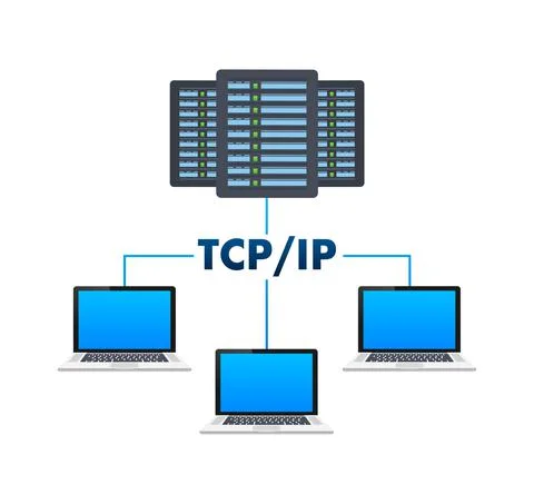 TCP IP - Transmission Control Protocol. Internet Protocol. Vector stock Ilustração Stock