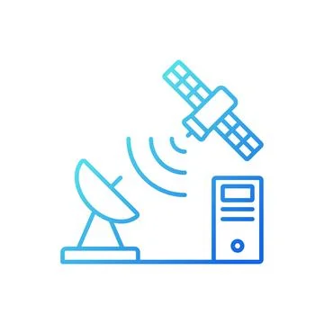 TCP over satellite gradient linear vector icon Stock Illustration