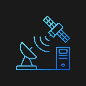 TCP over satellite gradient vector icon for dark theme Stock Illustration