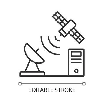 TCP over satellite linear icon Stock Illustration