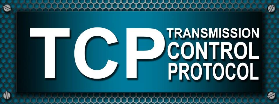 TCP as Transmission Control Protocol acronym on a banner イラスト素材