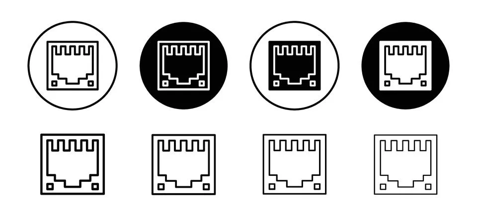 TCP vector icon set collection. TCP Outline flat Icon. Stock Illustration