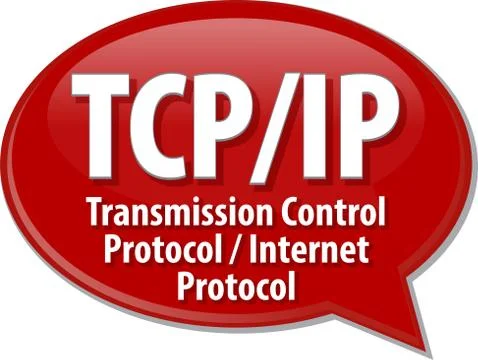 TCP/IP acronym definition speech bubble illustration Stock Illustration