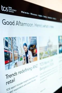 Tcs homepage showing digital content Stock Photos