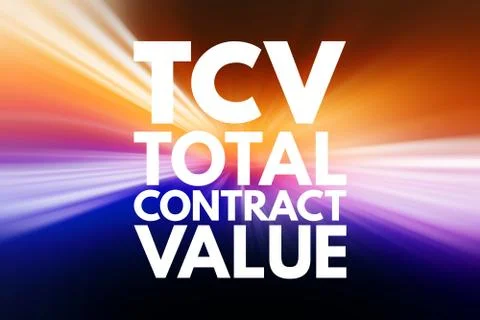 TCV - Total Contract Value acronym, business concept background Illustrazione stock