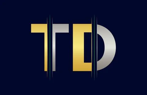 TD Letter logo design vector template. Stock Illustration
