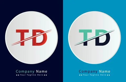 TD Letter logo design vector template. Stock Illustration