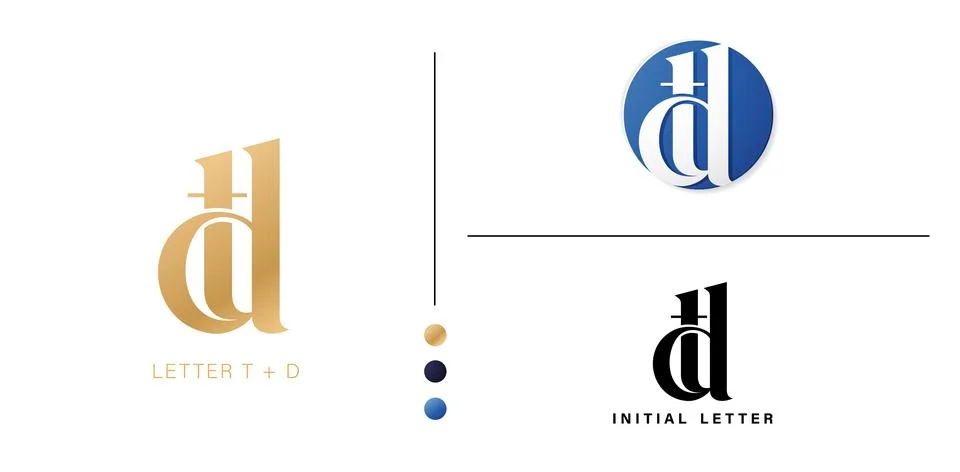 TD Monogram letter Stock Illustration