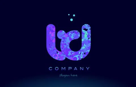 Td t d bubble circle dots pink blue alphabet letter logo icon vector Stock Illustration