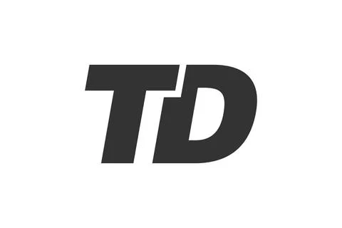 TD Techno Editable Font Logo For Corporate Branding. Bold, Futuristic Desig.. Stock Illustration