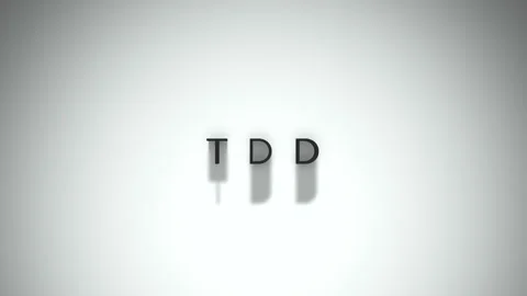 Tdd 3D matte black writing upon a white base layer Stock Footage 301837620