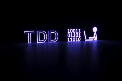 TDD neon concept self illumination background 3D illustration Stock Illustration