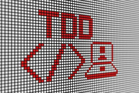 TDD text scoreboard blurred background 3d illustration Stock Illustration