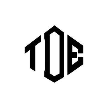TDE letter logo design with polygon shape. TDE polygon and cube shape logo .. Illustrazione stock