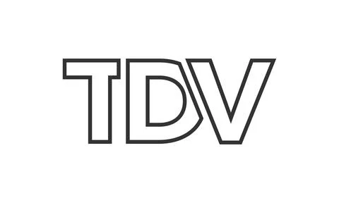 TDV logo design template with strong and modern bold text. Initial based ve.. 库存插图