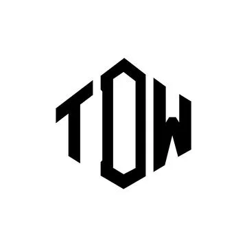 TDW letter logo design with polygon shape. TDW polygon and cube shape logo .. Stock Illustration