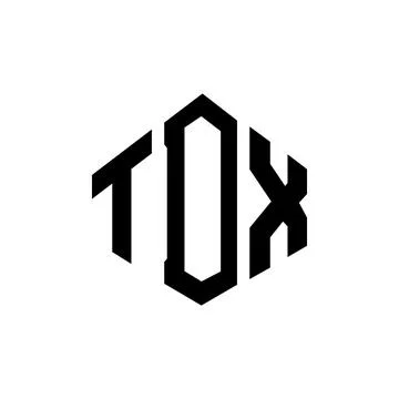 TDX letter logo design with polygon shape. TDX polygon and cube shape logo .. Stock Illustration