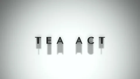 Tea act cinematic title matte black title against a white base layer 動画素材 301837624