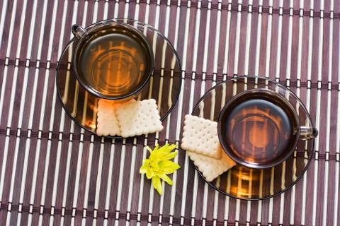 Tea and biscuit Stock Photos