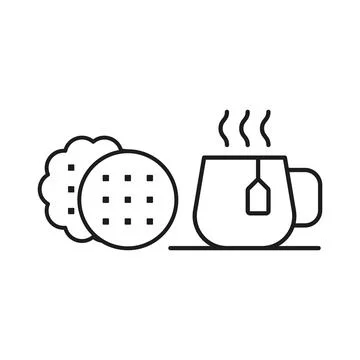Tea and biscuit set food icon vector basic design Illustrazione stock