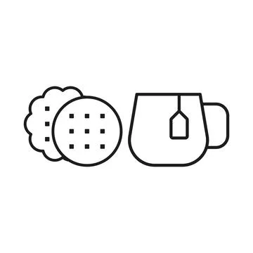 Tea and biscuit set food icon vector basic design Illustrazione stock