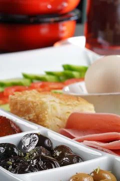 Tea and breakfast Foto stock