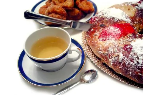 Tea and cake Stock Photos