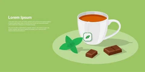 Tea and chocolate Stock Illustration