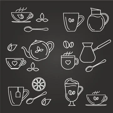 Tea and coffe icons Stock Illustration