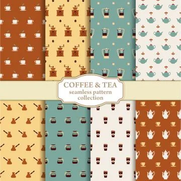 Tea and coffee backgrounds Stock Illustration