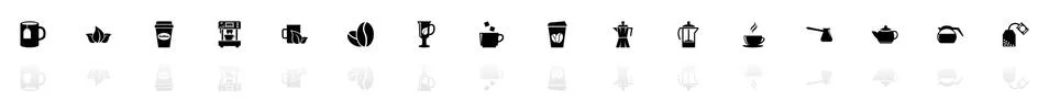 Tea and Coffee - Flat Vector Icons Stock Illustration