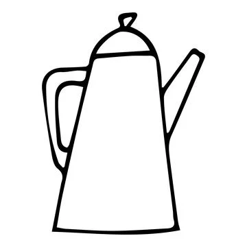 Tea and coffee pots vector silhouette Stockillustratie