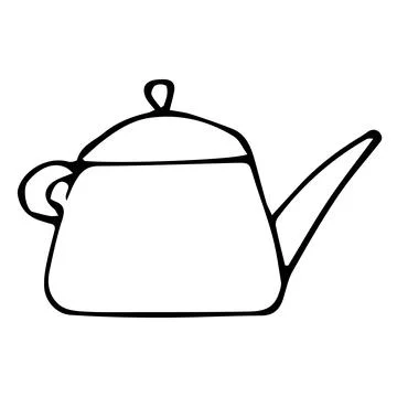 Tea and coffee pots vector silhouette icon Stock Illustration
