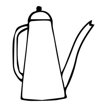 Tea and coffee pots vector hand drawing Stockillustratie