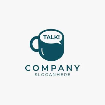 Tea and coffee talk logo icon Stock Illustration