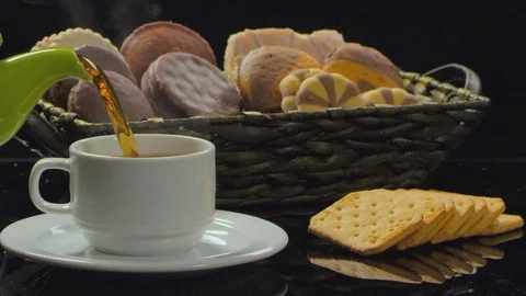 Tea and cookies Video stock 100735937