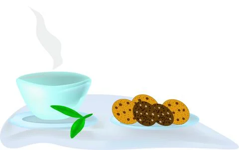 Tea and cookies. Stock Illustration