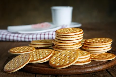 Tea and cookies on a rustic table Stock Photos