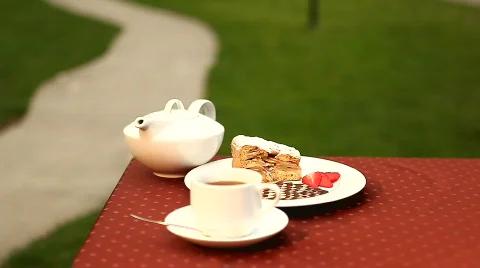 Tea and dessert Stock Footage 847495