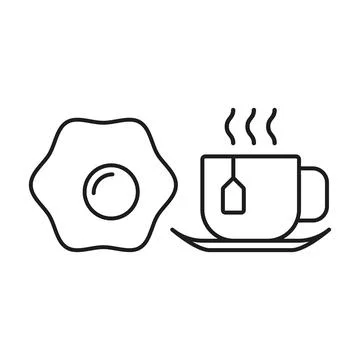 Tea and egg set food icon vector basic design Stock Illustration
