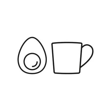 Tea and egg set food icon vector basic design Stock Illustration