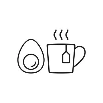 Tea and egg set food icon vector basic design Stock Illustration