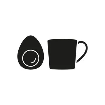 Tea and egg set food icon vector basic design Illustrazione stock