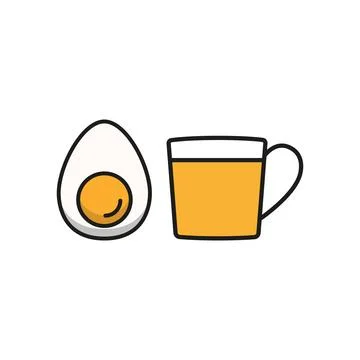 Tea and egg set food icon vector basic design Stock Illustration