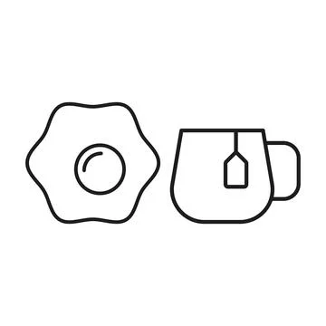 Tea and egg set food icon vector basic design Stock Illustration