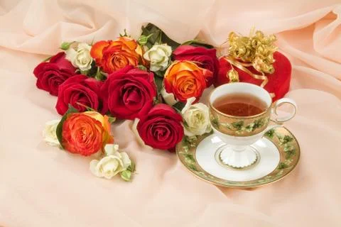 Tea And Flowers Stock Photos