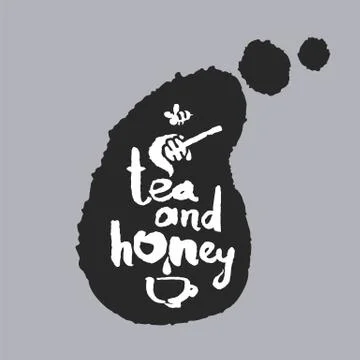 Tea and Honey in a Speech Bubble Stock Illustration