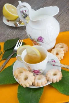 Tea and lemon Stock Photos